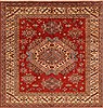 Kazak Red Square Hand Knotted 59 X 60  Area Rug 250-19113 Thumb 0