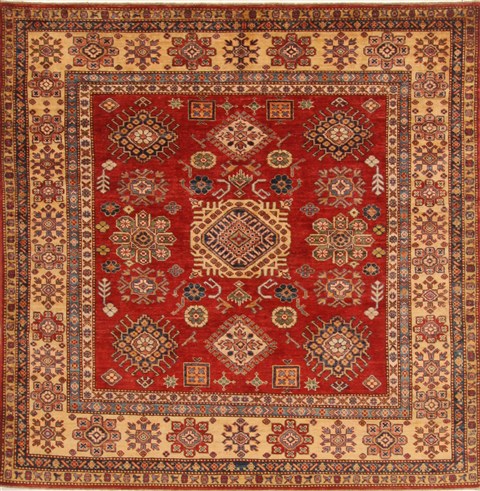 Kazak Red Square Hand Knotted 511 X 61  Area Rug 250-19117 Image 0