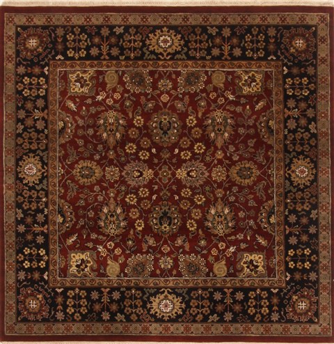 Agra Red Square Hand Knotted 511 X 511  Area Rug 250-19119 Image 0