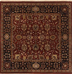 Agra Red Square Hand Knotted 5'11" X 5'11"  Area Rug 250-19119