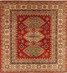 Pakistani Kazak Beige Square 5 to 6 ft Wool Carpet 19122