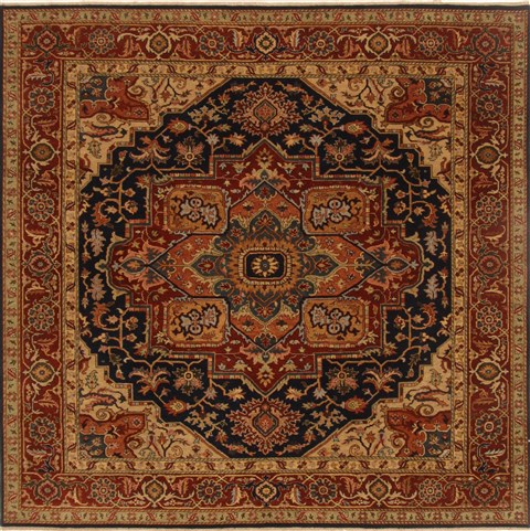 Serapi Blue Square Hand Knotted 711 X 711  Area Rug 250-19128 Image 0