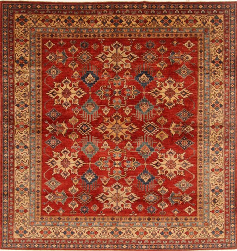 Kazak Red Square Hand Knotted 710 X 85  Area Rug 250-19129 Image 0