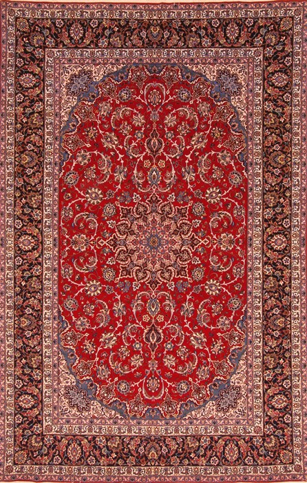 Isfahan Red Hand Knotted 68 X 102  Area Rug 253-19162 Image 0