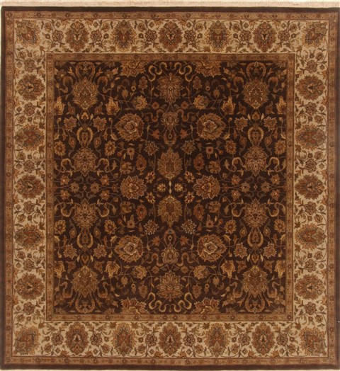 Kashan Brown Hand Knotted 80 X 88  Area Rug 250-19178 Image 0