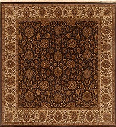 Kashan Brown Hand Knotted 8'0" X 8'8"  Area Rug 250-19178