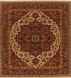 Indian Serapi Orange Square 5 to 6 ft Wool Carpet 19179