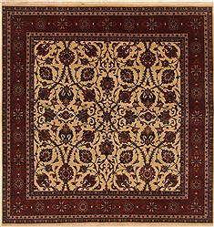 Indian Mashad Red Square 5 to 6 ft Wool Carpet 19183
