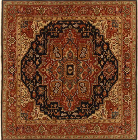 Serapi Orange Square Hand Knotted 80 X 80  Area Rug 250-19187 Image 0