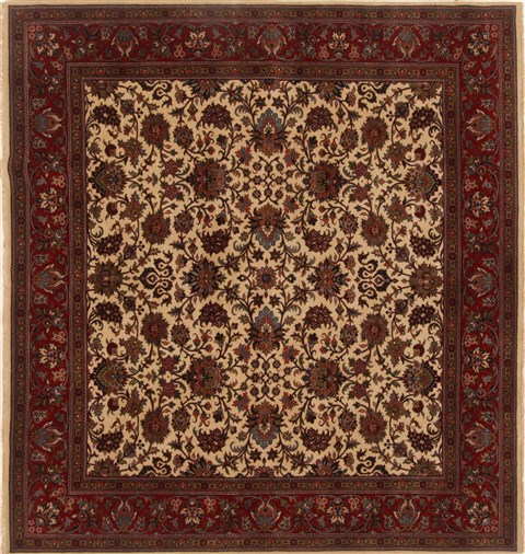 Kashmar Red Square Hand Knotted 78 X 80  Area Rug 250-19190 Image 0