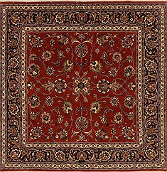 Persian sarouk Orange Square 7 to 8 ft Wool Carpet 19193