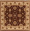 Chobi Brown Square Hand Knotted 81 X 82  Area Rug 250-19197 Thumb 0
