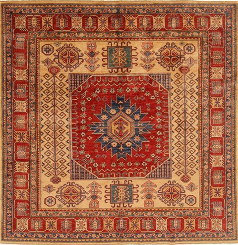 Kazak Yellow Square Hand Knotted 710 X 82  Area Rug 250-19204 Image 0