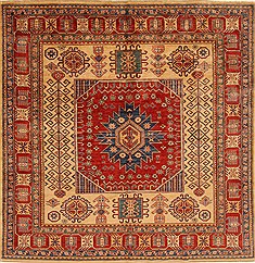 Pakistani Kazak Yellow Square 7 to 8 ft Wool Carpet 19204
