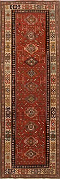 Shirvan Red Runner Hand Knotted 3'8" X 11'6"  Area Rug 250-19213
