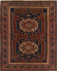 Russia Kazak Red Rectangle 3x5 ft Wool Carpet 19214