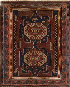 Kazak Red Hand Knotted 4'0" X 4'10"  Area Rug 250-19214
