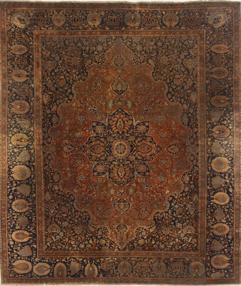 Kashan Yellow Hand Knotted 86 X 116  Area Rug 250-19220 Image 0