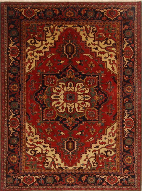 Heriz Red Hand Knotted 84 X 116  Area Rug 250-19225 Image 0