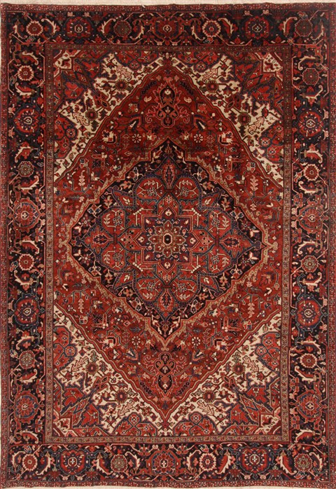 Heriz Red Hand Knotted 86 X 119  Area Rug 250-19228 Image 0
