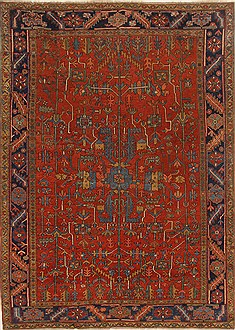 Persian Serapi Red Square 7 to 8 ft Wool Carpet 19234