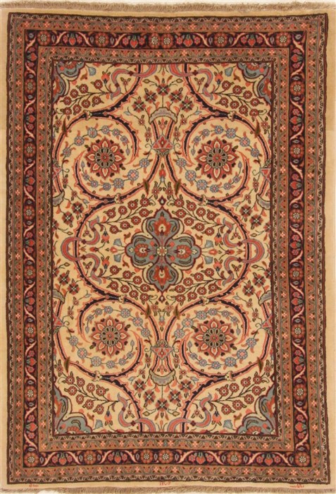 Sarouk Beige Hand Knotted 37 X 50  Area Rug 250-19262 Image 0