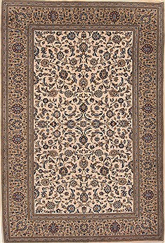 Persian Kashan Blue Rectangle 7x10 ft Wool Carpet 19274