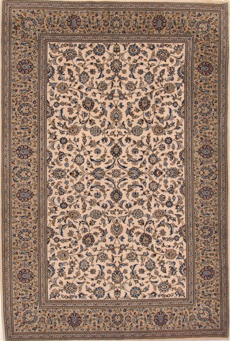 Kashan Beige Hand Knotted 67 X 93  Area Rug 250-19275 Image 0