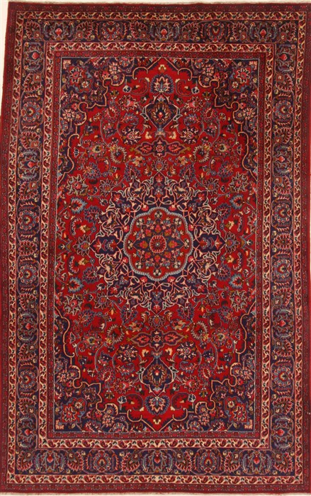 Mashad Red Hand Knotted 66 X 103  Area Rug 250-19276 Image 0