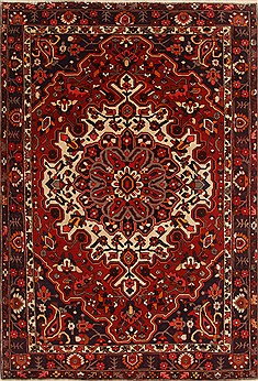 Persian Bakhtiar Red Rectangle 7x10 ft Wool Carpet 19279