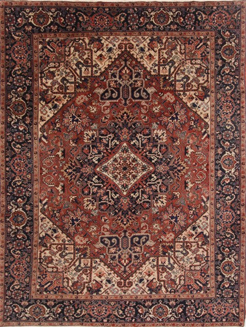 Heriz Blue Hand Knotted 86 X 114  Area Rug 250-19285 Image 0