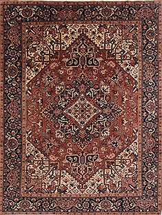 Persian Heriz Blue Rectangle 8x11 ft Wool Carpet 19285