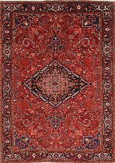 Heriz Red Hand Knotted 7'3" X 10'6"  Area Rug 250-19286