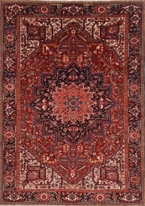 Heriz Purple Hand Knotted 76 X 109  Area Rug 250-19287 Image 0