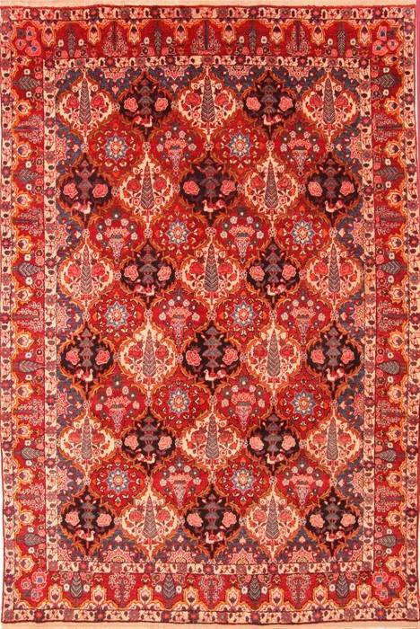 Bakhtiar Red Hand Knotted 70 X 100 Area Rug 100-19302 Image 0