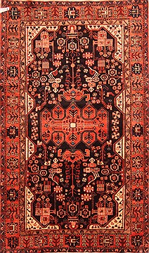 Persian Nahavand Blue Rectangle 7x10 ft Wool Carpet 19304
