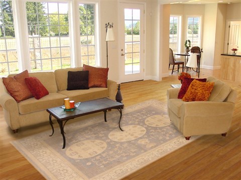 Chobi Grey Hand Knotted 82 X 100 Area Rug 250-19311 Image 4