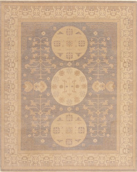 Chobi Grey Hand Knotted 82 X 100 Area Rug 250-19311 Image 0