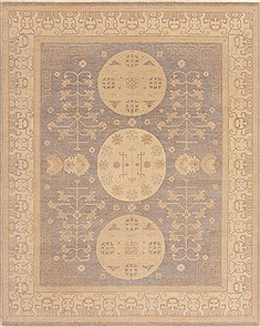 Indian Chobi Grey Rectangle 8x10 ft Wool Carpet 19311