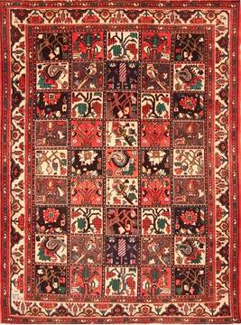 Persian Bakhtiar Red Rectangle 7x10 ft Wool Carpet 19320
