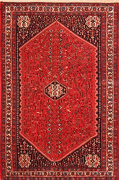 Abadeh Red Hand Knotted 6'7" X 9'11"  Area Rug 100-19322