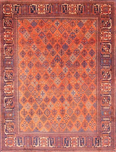 Joshaghan Orange Hand Knotted 75 X 96  Area Rug 100-19324 Image 0