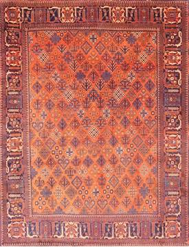 Joshaghan Orange Hand Knotted 7'5" X 9'6"  Area Rug 100-19324