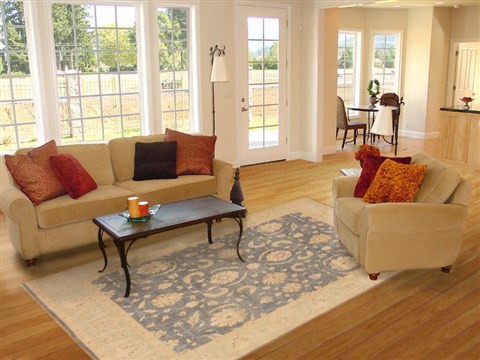 Chobi Blue Hand Knotted 82 X 102 Area Rug 250-19332 Image 4