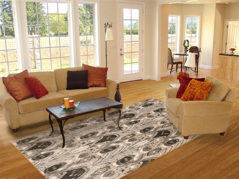 Modern Grey Hand Knotted 80 X 102 Area Rug 250-19334 Image 4
