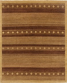 Pakistani Gabbeh Brown Rectangle 8x10 ft Wool Carpet 19350