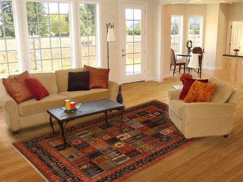 Bakhtiar Red Hand Knotted 80 X 97 Area Rug 250-19361 Image 4