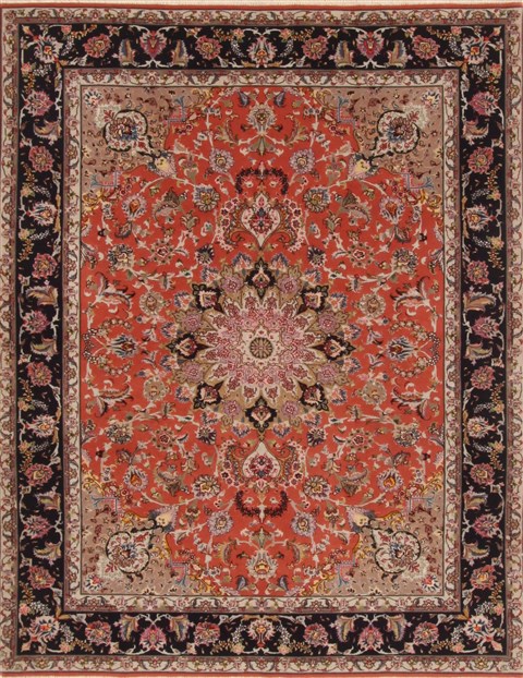 Tabriz Purple Square Hand Knotted 56 X 66  Area Rug 250-19364 Image 0