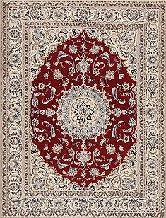 Persian Nain Blue Rectangle 4x6 ft Wool Carpet 19367
