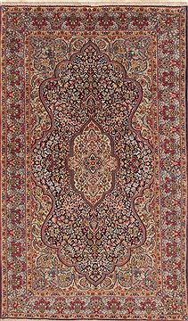 Persian Kerman Blue Rectangle 5x8 ft Wool Carpet 19372